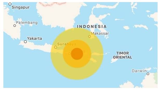 Sismo de magnitud preliminar 5.7 se registra en Indonesia. Noticias en tiempo real