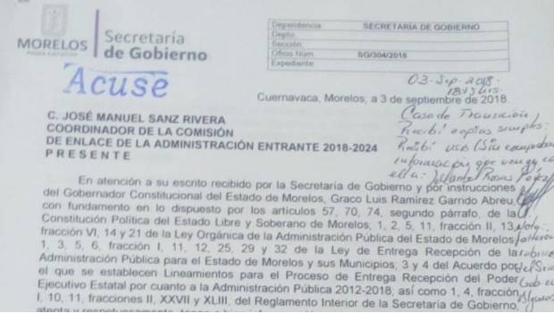 Cumplen con entrega de información a Comisión de Enlace de próximo gobierno de Morelos. Noticias en tiempo real