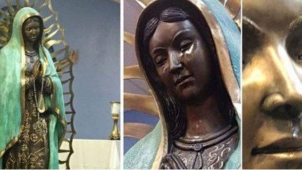 Captan estatua de la Virgen María "llorando" (VIDEO). Noticias en tiempo real