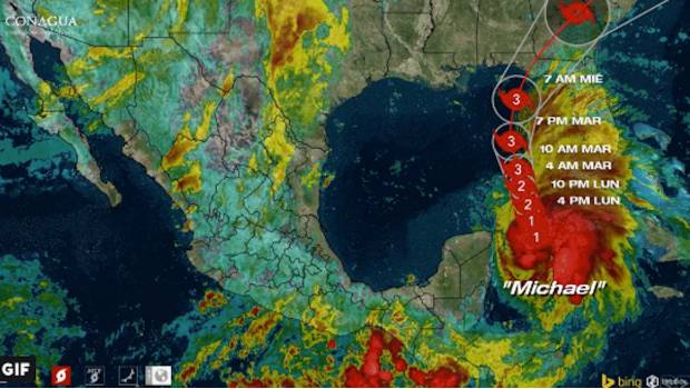 Paso de 'Michael' provocará oleaje elevado en Yucatán y Quintana Roo. Noticias en tiempo real