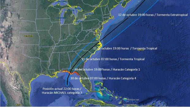 Huracán Michael evoluciona a categoría 4 al norte de la península de Yucatán. Noticias en tiempo real