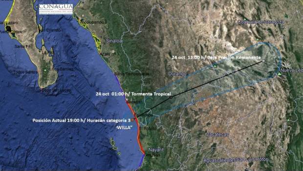 Huracán Willa toca tierra en Sinaloa y continuará ruta hacia el noreste. Noticias en tiempo real
