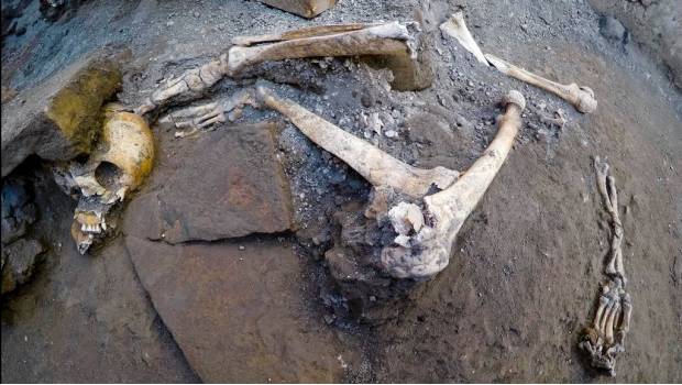 Descubren los esqueletos de 2 mujeres y 3 niños entre las ruinas de Pompeya. Noticias en tiempo real