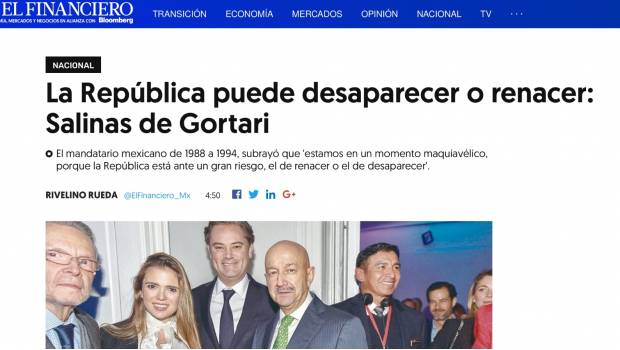 Maquiavelo, Aurelio Nuño y Carlos Salinas: ¿anuncia el expresidente un golpe de Estado?. Noticias en tiempo real
