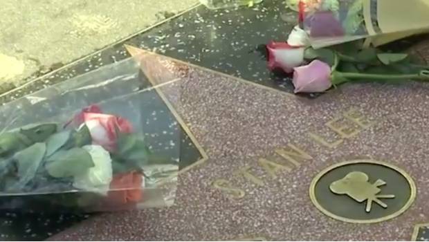 Fans le llevan flores a Stan Lee al Paseo de la Fama. Noticias en tiempo real