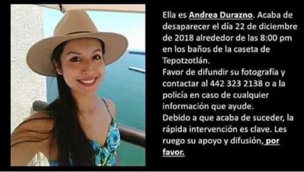 Reportan desaparición de Andrea Durazno en Tepotzotlán. Noticias en tiempo real
