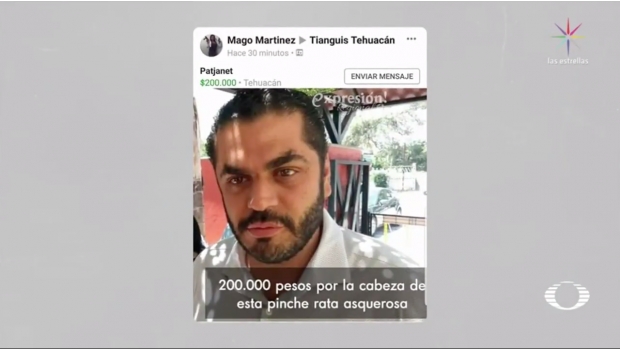 Ofrecen en redes sociales 200 mil pesos por la cabeza del alcalde de Tehuacán. Noticias en tiempo real