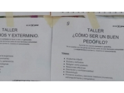 Los anuncios de los talleres ficticios colocados en la UNAM.