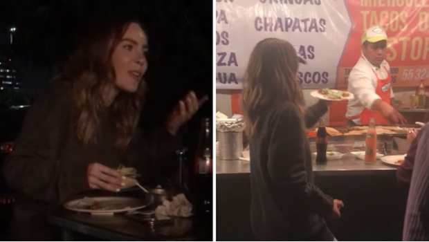 Captan a Belinda comiendo tacos en la calle (VIDEO). Noticias en tiempo real