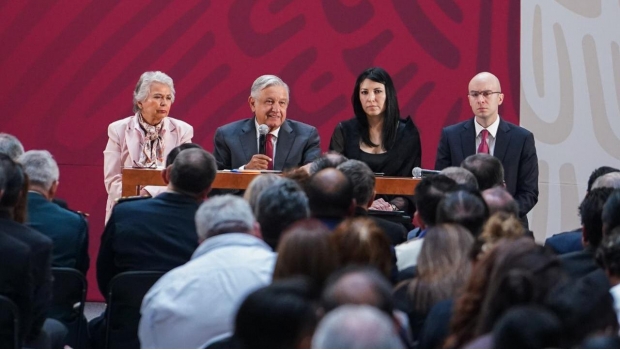 Andrés Manuel López Obrador en Palacio Nacional