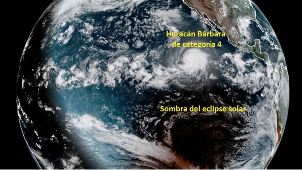 FOTO: Así se ven desde el espacio el Huracán Bárbara y el eclipse solar. Noticias en tiempo real