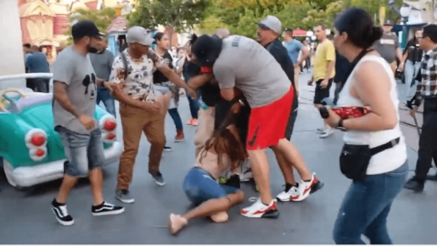 VIDEO: Cuando vas a Disneyland a ser feliz pero tu familia desata un 'agarrón'. Noticias en tiempo real