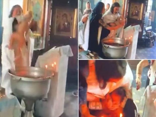 Sacerdote violenta a bebé durante bautizo y le provoca heridas — Rusia Sacerdote violenta a bebé durante bautizo y le provoca heridas — Rusia